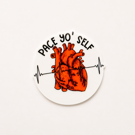 Funny cardiac themed plastic add-on for badge reels with anatomical heart and EKG design for healthcare workers