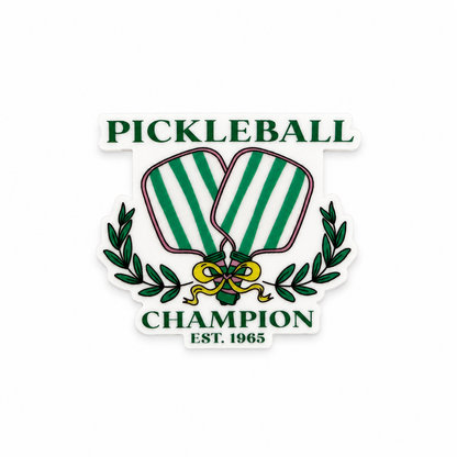 Preppy pickleball themed plastic add-on with green striped paddles for compatible interchangeable badge reel bases, cute healthcare worker accessory with sporty aesthetic
