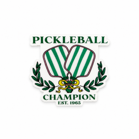 Preppy pickleball themed plastic add-on with green striped paddles for compatible interchangeable badge reel bases, cute healthcare worker accessory with sporty aesthetic
