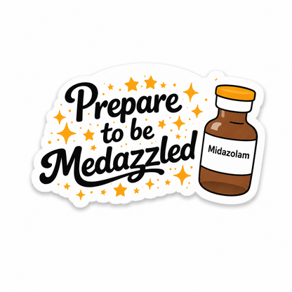 Prepare to Be Medazzled plastic add-on for compatible interchangeable badge reel bases