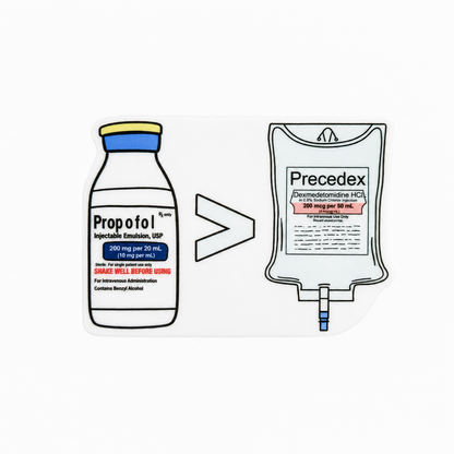 Propofol > Precedex plastic add-on, ICU nurse humor accessory, ER nurse accessory, pharmacy humor gift, healthcare worker accessory, medical humor badge topper