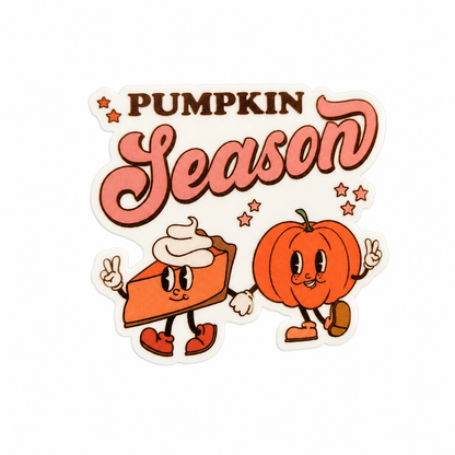 PUMPKIN Season plastic add-on with pumpkin and pumpkin pie design, compatible with interchangeable badge reel bases