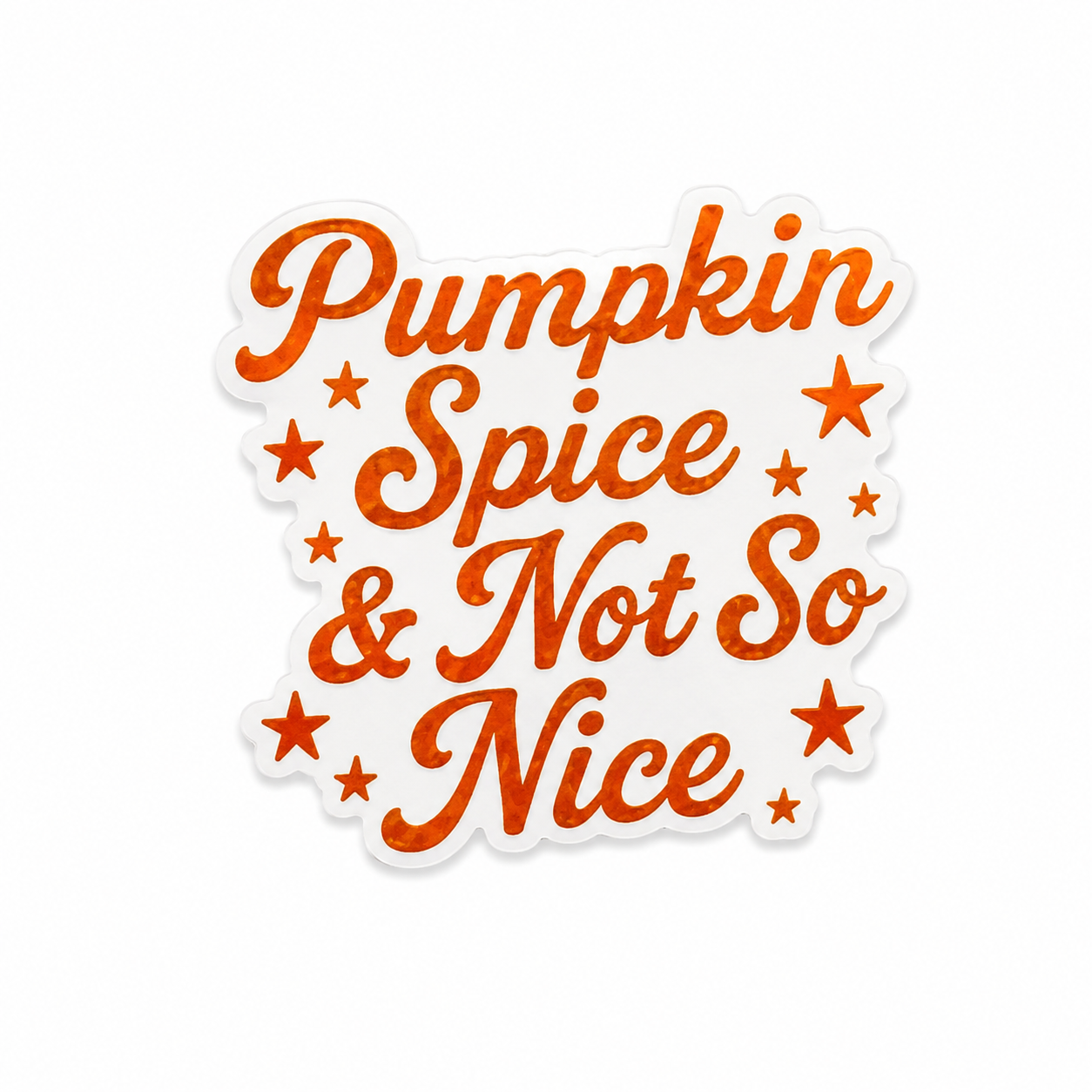 Pumpkin Spice and Not So Nice plastic add-on with retro orange fall lettering compatible with interchangeable badge reel bases