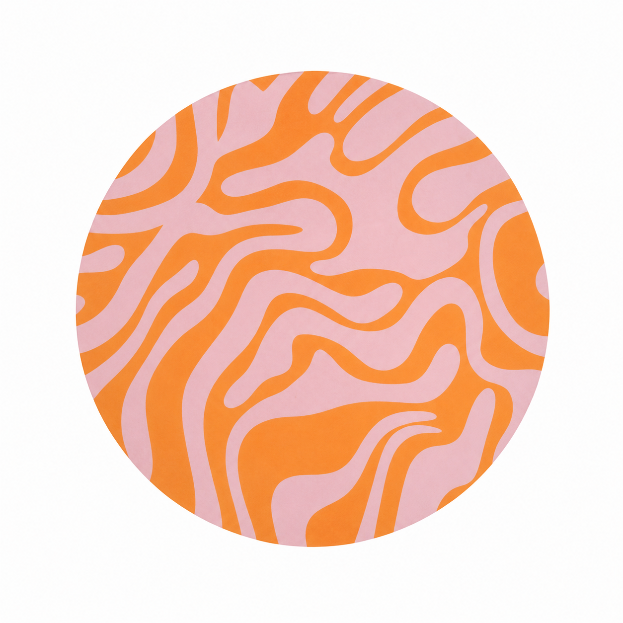 Retro Orange Abstract hard board add-on featuring a modern wavy orange and blush pink pattern, compatible with interchangeable badge reel bases.