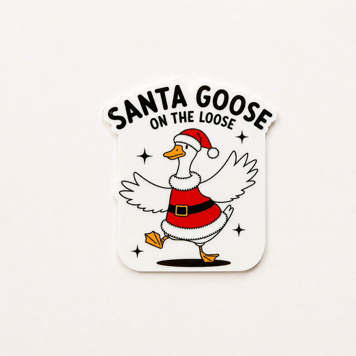Funny Santa goose plastic add-on for badge reels with festive Christmas design for healthcare workers