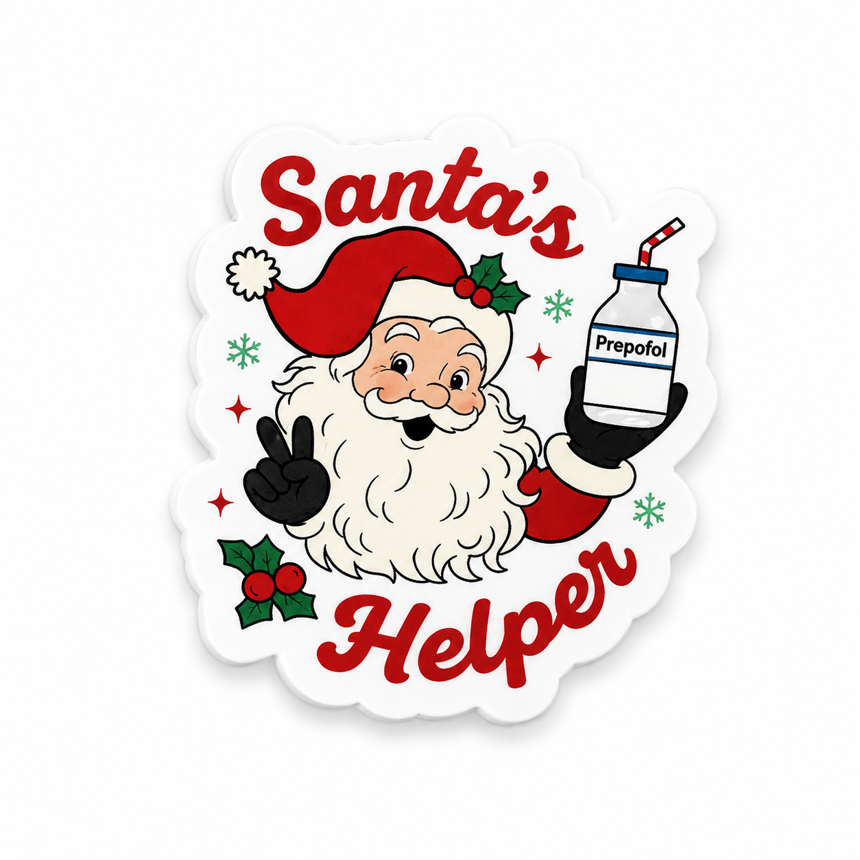 Santa’s Helper Christmas plastic add-on for compatible interchangeable badge reel bases