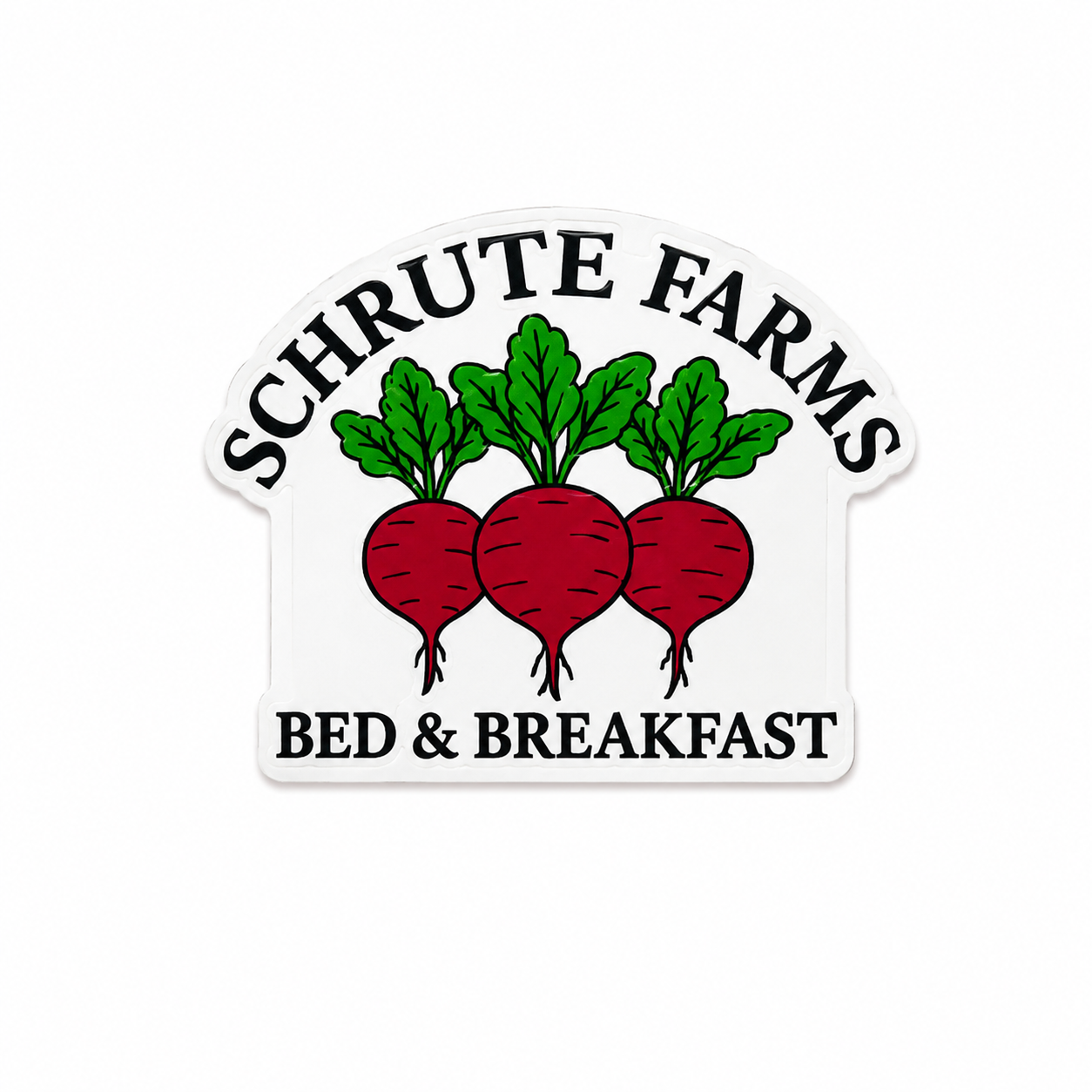 Schrute Farms Bed & Breakfast plastic add-on with beet farm inspired design for compatible interchangeable badge reel bases, funny healthcare worker accessory