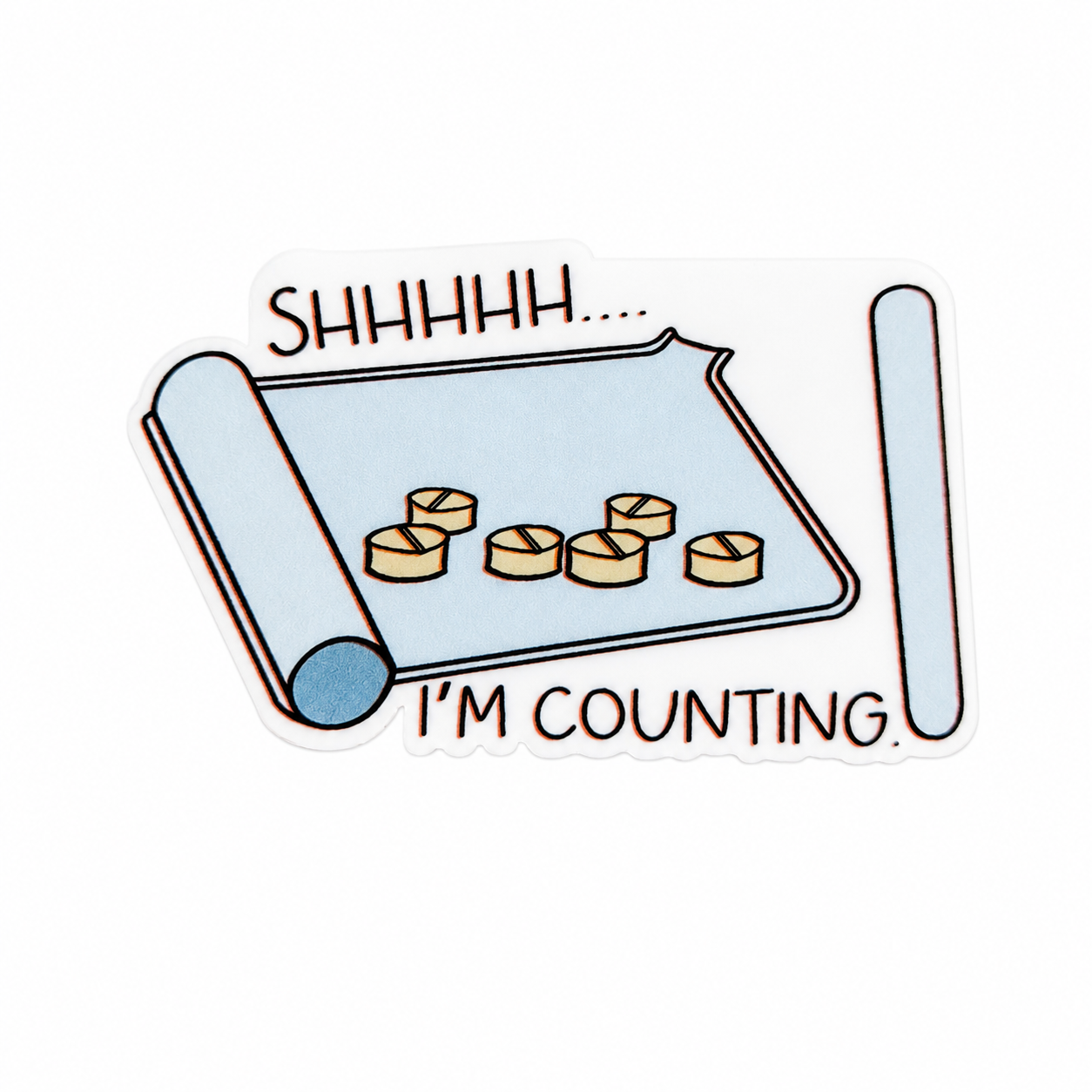 SHHHHH... I'M COUNTING plastic add-on with pill counting tray design, compatible with interchangeable badge reel bases, funny pharmacy accessory.