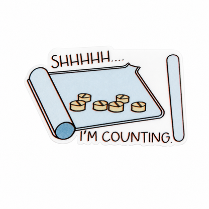 SHHHHH... I'M COUNTING plastic add-on with pill counting tray design, compatible with interchangeable badge reel bases, funny pharmacy accessory.