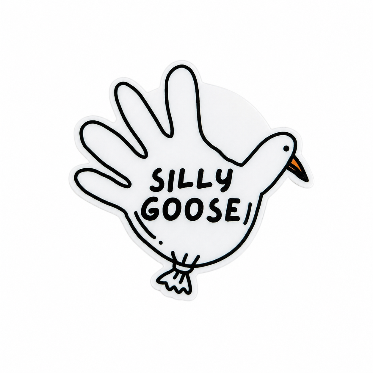 Plastic add-on featuring a cute goose with the text "SILLY GOOSE," compatible with interchangeable badge reel bases and perfect for animal lovers and funny accessory fans.