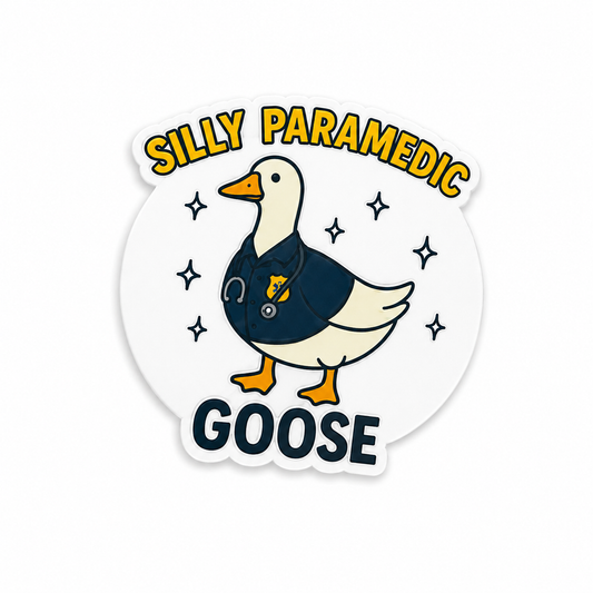 Silly Paramedic Goose plastic add-on for compatible interchangeable badge reel bases