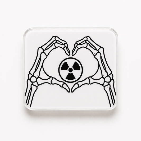 Skeleton hands radiology plastic add-on for compatible interchangeable badge reel bases