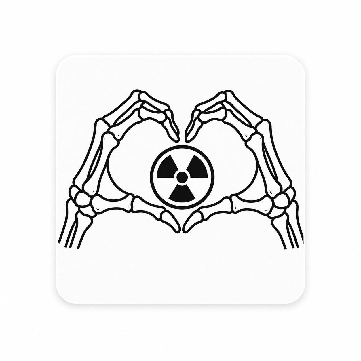 Skeleton hands radiology plastic add-on for compatible interchangeable badge reel bases