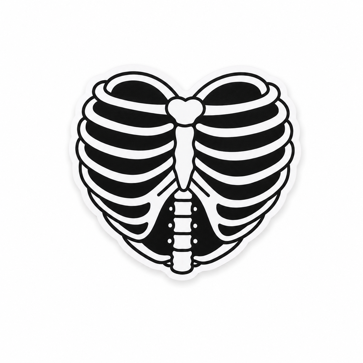 Skeleton heart plastic add-on for compatible interchangeable badge reel bases