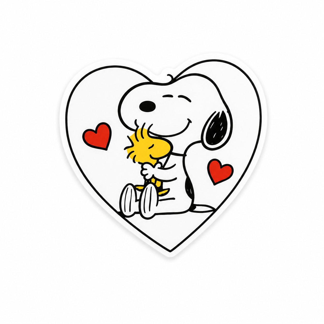 Character-inspired Valentine plastic add-on with heart background for compatible interchangeable badge reel bases