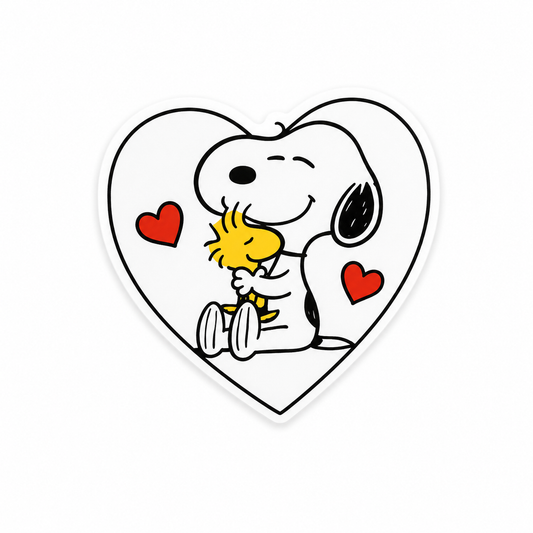 Character-inspired Valentine plastic add-on with heart background for compatible interchangeable badge reel bases