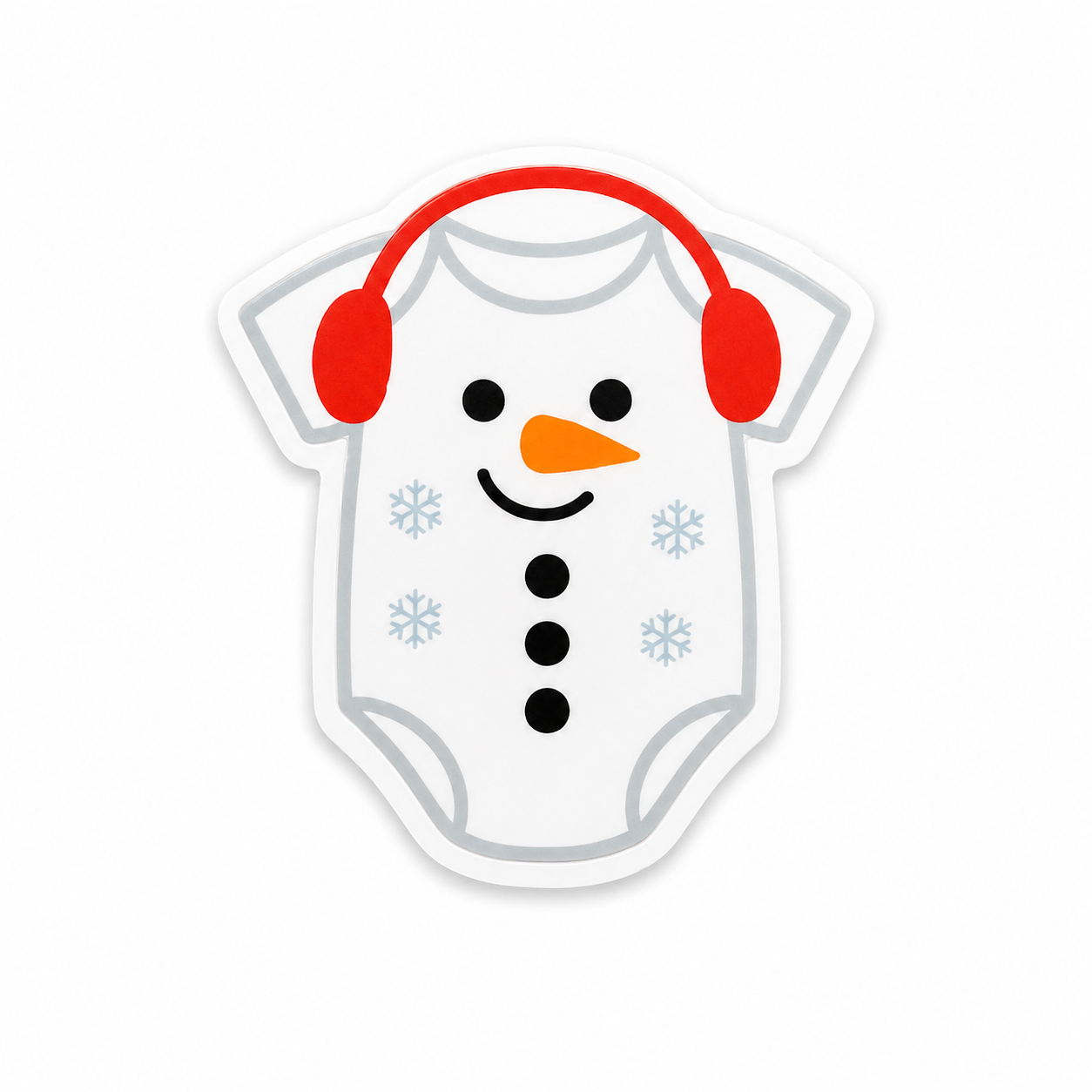 Snowman baby onesie plastic add-on for compatible interchangeable badge reel bases