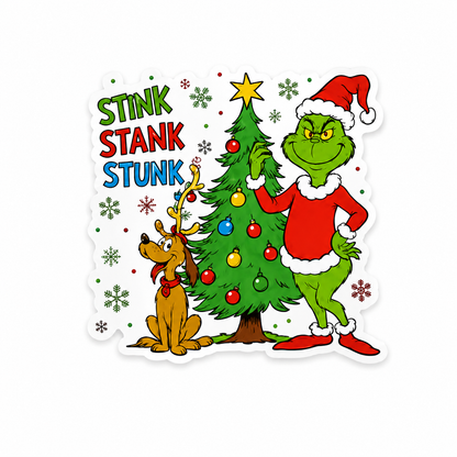 Stink Stank Stunk Grinch-inspired plastic add-on for compatible interchangeable badge reel bases