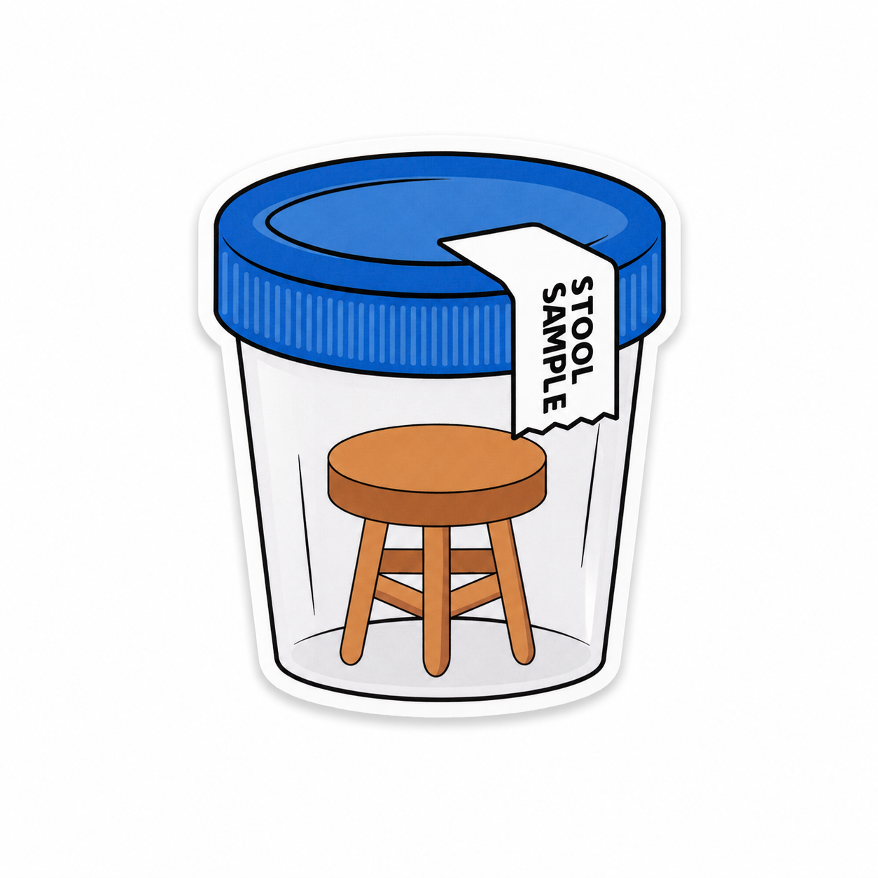 Funny stool sample plastic add-on for compatible interchangeable badge reel bases