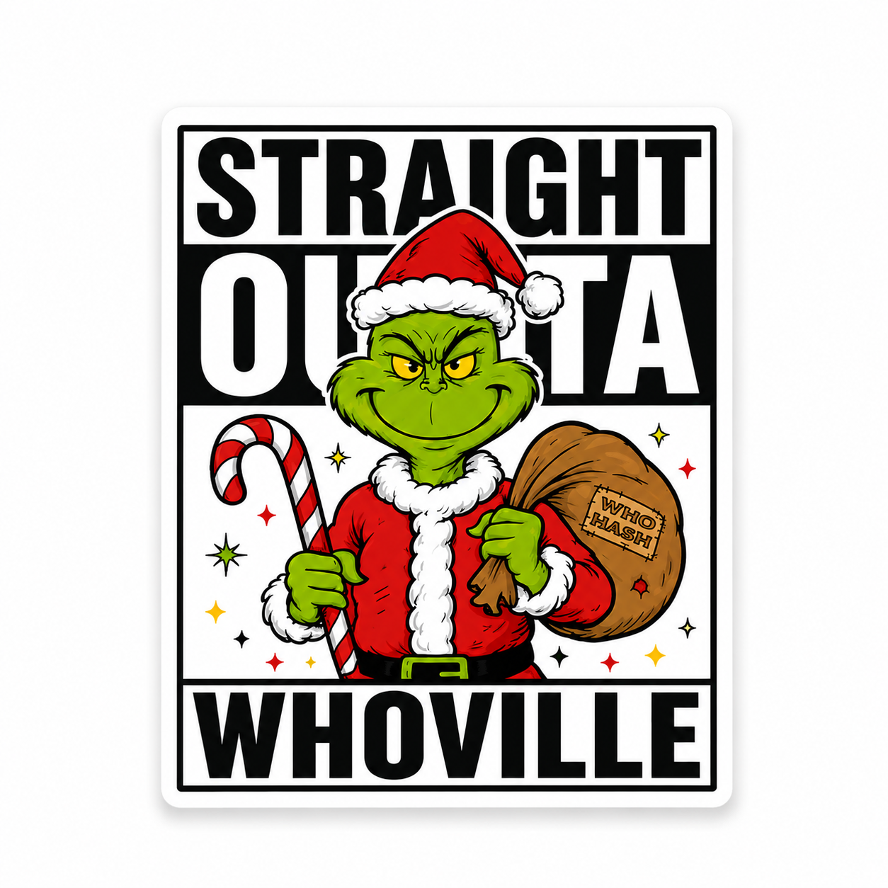 Straight Outta Whoville plastic add-on for compatible interchangeable badge reel bases