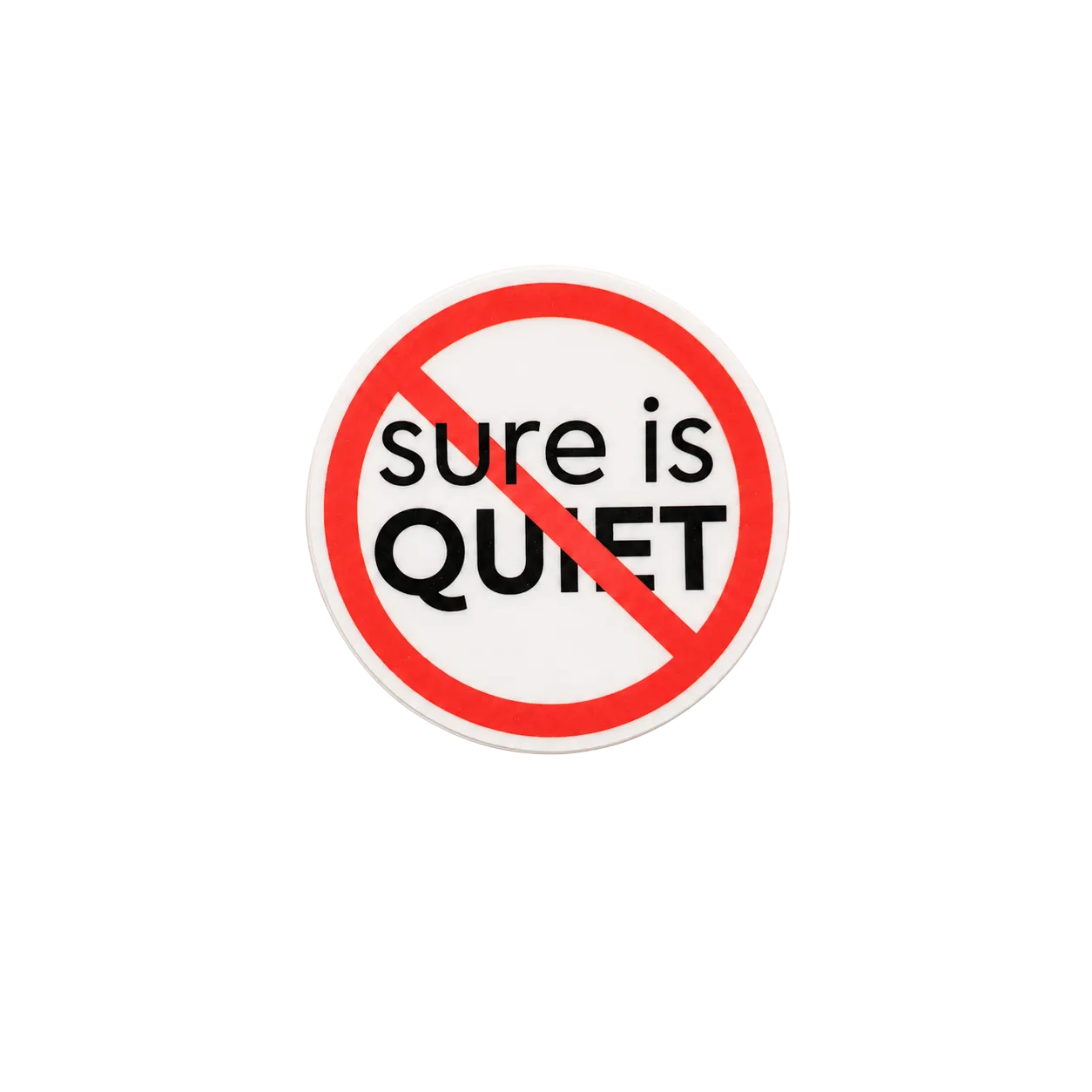 Funny “Sure Is Quiet” plastic add-on for badge reels featuring a sarcastic healthcare humor design popular with nurses and healthcare workers