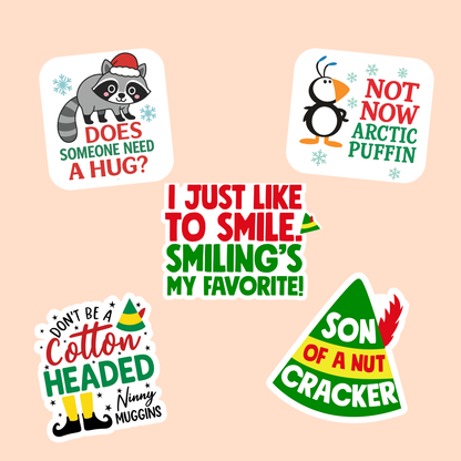 Elf Christmas Add-On | Funny Holiday Badge Topper Set | Buddy the Elf Quotes Gift for Nurses & Healthcare /  PLASTIC Add on
