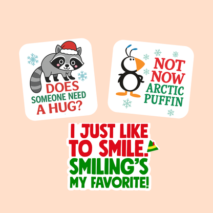 Elf Christmas Add-On | Funny Holiday Badge Topper Set | Buddy the Elf Quotes Gift for Nurses & Healthcare /  PLASTIC Add on