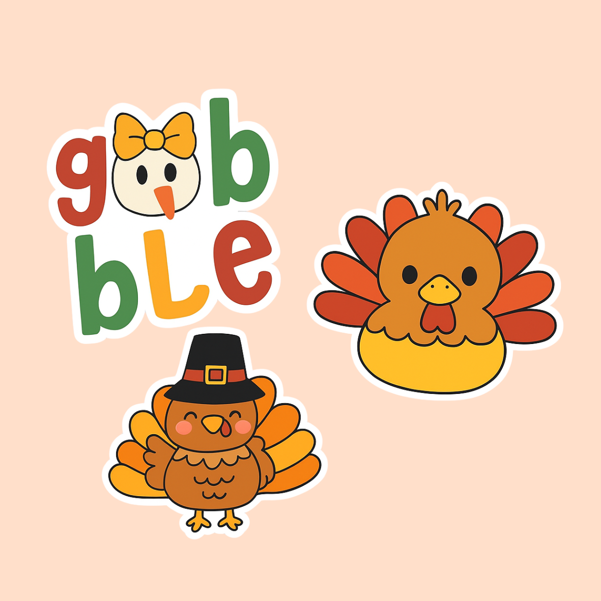 Thanksgiving Turkey Gobble /  PLASTIC Add on