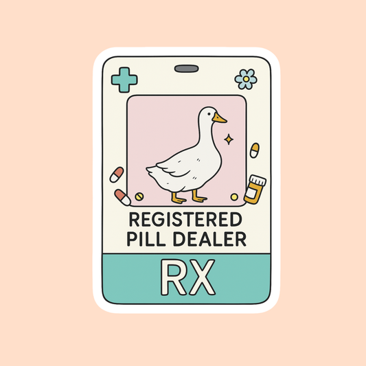 Registered Pill Dealer Add-On | Funny Pharmacist Badge Topper | RX Goose Gift for Pharmacy Techs & Nurses | PLASTIC Add on