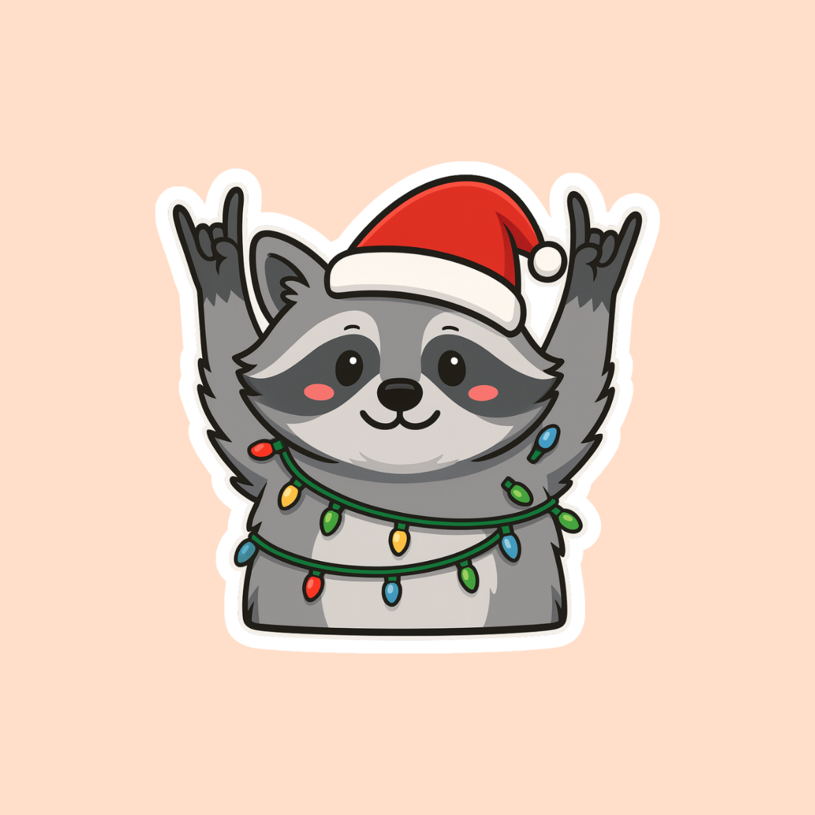 Christmas Raccoon Add-On | Holiday Badge Topper | Cute Festive Animal Gift for Nurses & Healthcare Workers | PLASTIC Add on