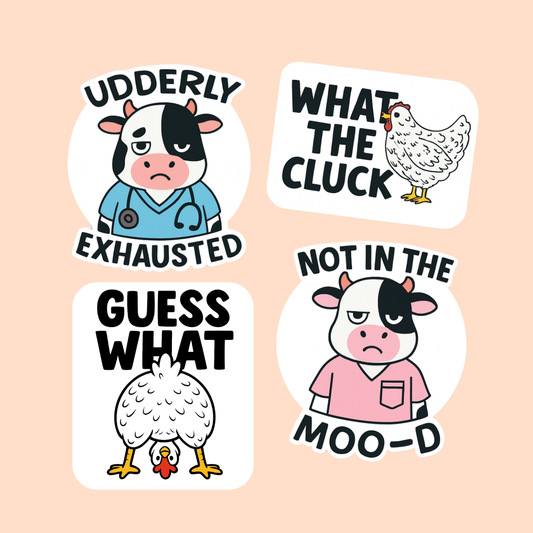 Animal Pun Chicken Cow /  PLASTIC Add on