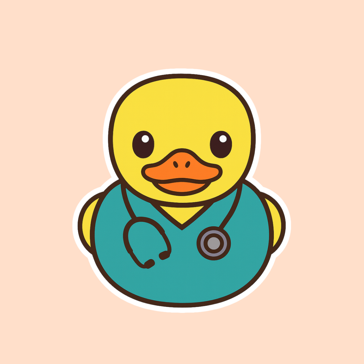 Nurse Duck Add-On | Rubber Duck Badge Topper | Cute Healthcare Gift for Nurses & Medical Staff | PLASTIC Add on