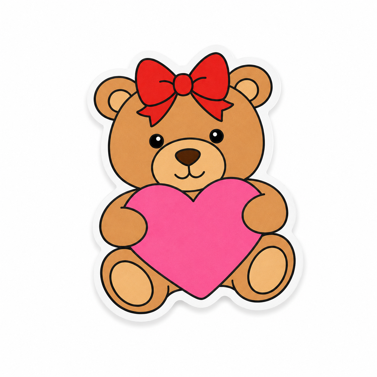 Teddy bear heart plastic add-on for compatible interchangeable badge reel bases