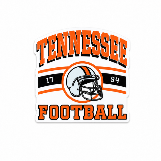 Tennessee football plastic add-on with orange sporty design compatible with interchangeable badge reel bases for healthcare worker accessories