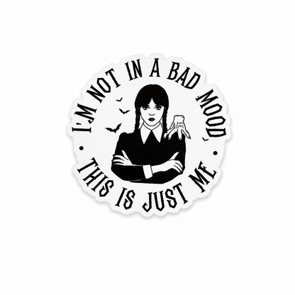 Moody aesthetic plastic add-on with dark cute character design compatible with interchangeable badge reel bases for nurses and healthcare workers.
