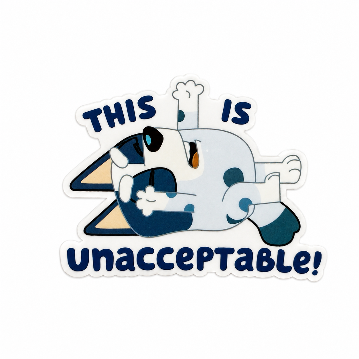 Funny cartoon-inspired plastic add-on for badge reels with this is unacceptable quote for nurses and healthcare workers