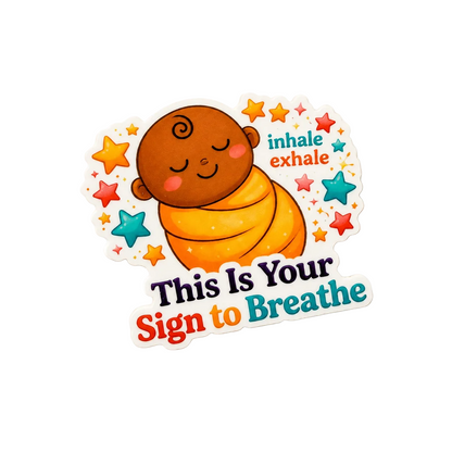 Cute baby themed plastic add-on for badge reels with This Is Your Sign to Breathe design for nurses and healthcare workers