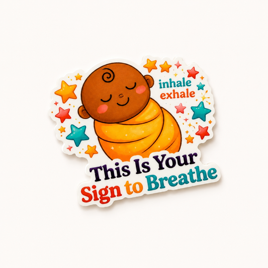 Cute baby themed plastic add-on for badge reels with This Is Your Sign to Breathe design for nurses and healthcare workers