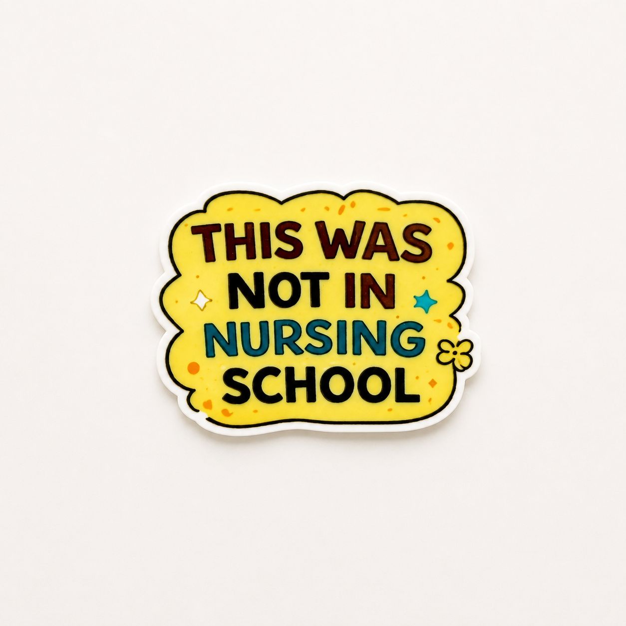 Funny nursing school quote plastic add-on for badge reels designed for nurses and healthcare workers