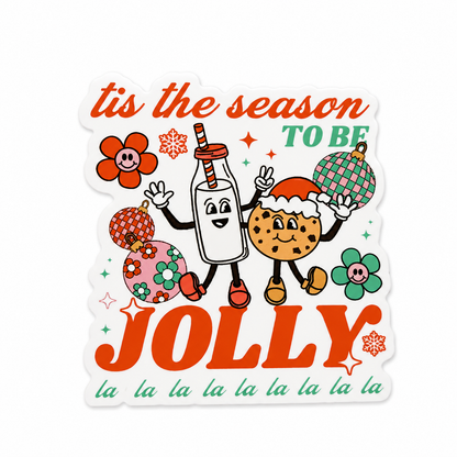 tis the season to be jolly plastic add-on with cute Christmas characters, flowers, and ornaments, compatible with interchangeable badge reel bases.