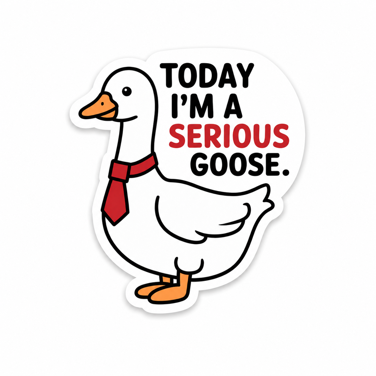 Today I’m a Serious Goose plastic add-on for compatible interchangeable badge reel bases
