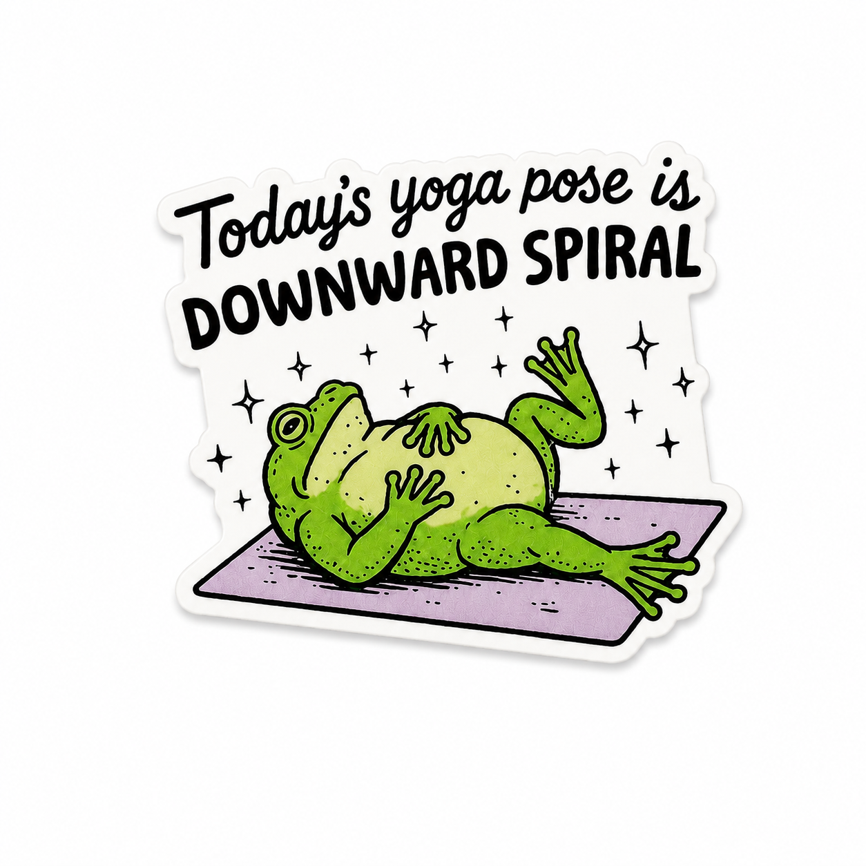 Funny frog interchangeable badge reel add-on with downward spiral yoga quote for nurses and healthcare workers
