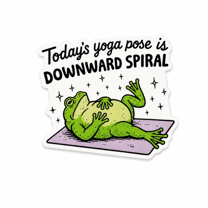 Funny frog interchangeable badge reel add-on with downward spiral yoga quote for nurses and healthcare workers

