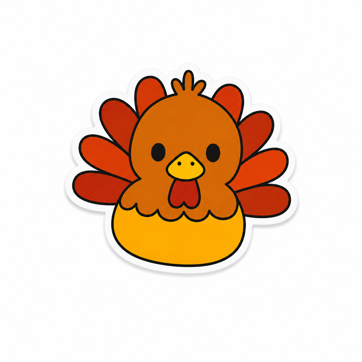 Cute turkey rubber duck plastic add-on with warm fall colors for compatible interchangeable badge reel bases and festive healthcare accessories.