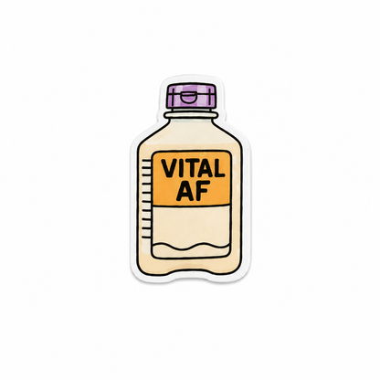 Vital AF IV bag inspired ID badge charm for nurses and healthcare workers compatible with Badge Beauties adapters