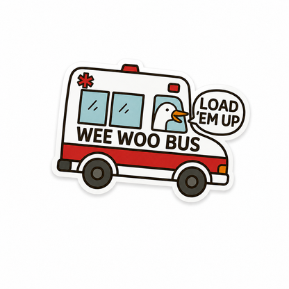 Wee Woo Bus plastic add-on for compatible interchangeable badge reel bases