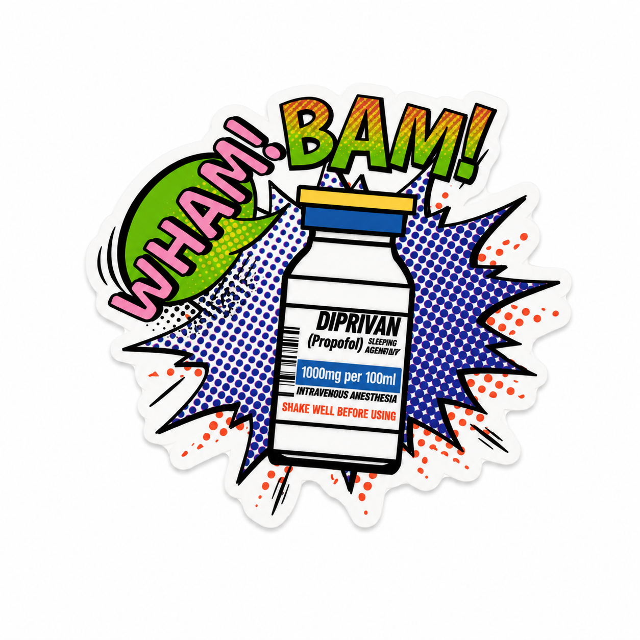 Funny propofol plastic add-on for interchangeable badge reel bases designed for nurses and healthcare worker