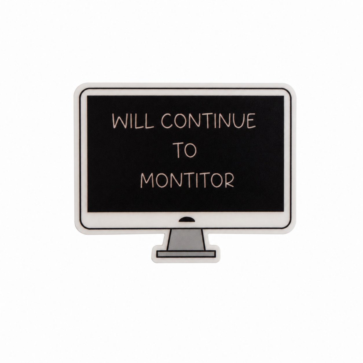 Will Continue To Montitor plastic add-on featuring a computer monitor design, compatible with interchangeable badge reel bases for nurses, telemetry staff, and healthcare workers.