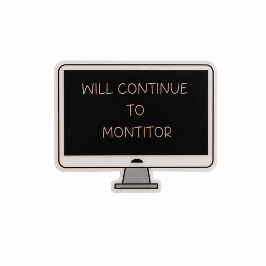 Will Continue To Montitor plastic add-on featuring a computer monitor design, compatible with interchangeable badge reel bases for nurses, telemetry staff, and healthcare workers.