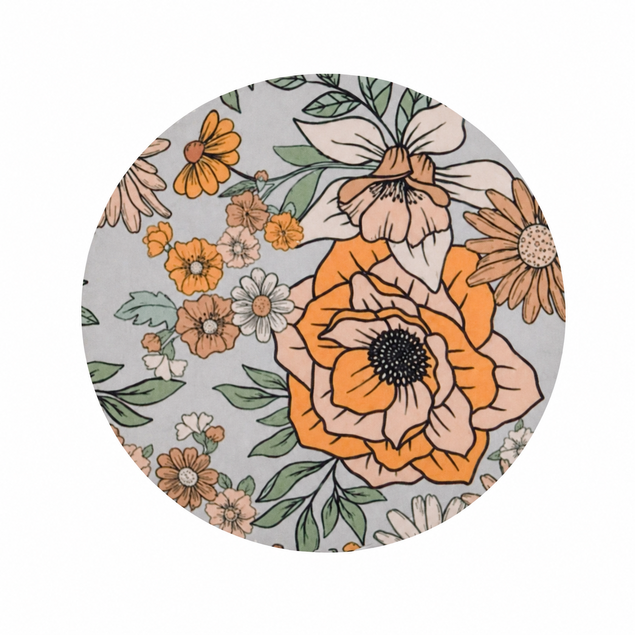 Yellow Floral hard board add-on featuring yellow flowers, neutral wildflowers, and botanical greenery, compatible with interchangeable badge reel bases.